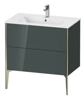 Комплект мебели с раковиной Duravit XViu XV44820B238+XV971500000+23368300001 M38 Dolomiti Grey High Gloss Lacquer / раковина с 1 отв. для смеесителя белая с покрытием WG