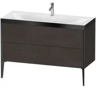 Комплект мебели с раковиной Duravit XViu XV4712OB272P+XV971500000+UV997907777 brushed dark oak / black matt