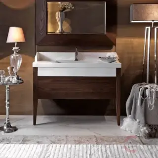 Комплект мебели с раковиной Kerasan Bentley 917347 + 393501 + 7530 темный ясень