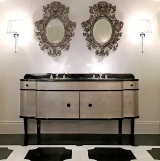 Комплект мебели с раковиной Devon&Devon Double Music DBMUSICALGRN B лак алюминий, столешница из гранита Nero Assoluto