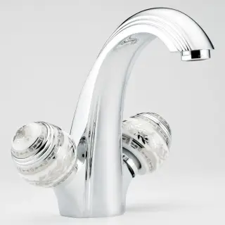 Смеситель для раковины THG Marquise A7G.A02.2155 хром / blanc decor platine