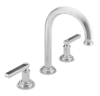 Смеситель для раковины THG GRAND CENTRAL WITH BLACK ONYX LEVER HANDLES U9N.A02.152 хром