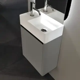 Комплект мебели с раковиной Antonio Lupi SIMPLO SIMPLOMANI.A+SMPAMANI.DX CRETA GOFFRATO-516/FLUMOOD белый