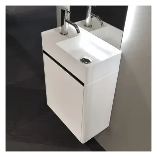 Комплект мебели с раковиной Antonio Lupi SIMPLO SIMPLOMANI.A+SMPAMANI.DX BIANCO GOFFRATO-506/FLUMOOD белый