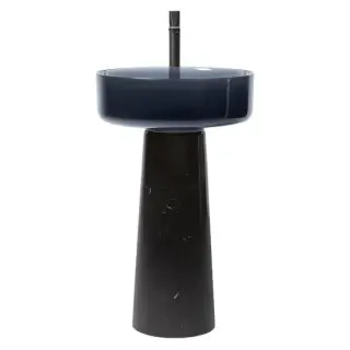 Раковина Antonio Lupi ALBUME ALBUME12+ALBUME21 раковина-CRISTALMOOD NOTTURNO, пьедестал-MARMO NERO MARQUINIA