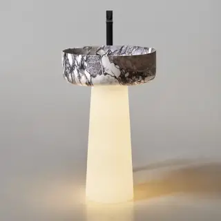 Раковина Antonio Lupi ALBUME ALBUME112+ALBUME40 раковина-MARMO CALACATTA VIOLA, пъедестал-FLUMOOD BIANCO DINAMICO