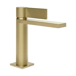Смеситель для раковины Gessi INVERSO RIGATO 73502#727 цвет-браш.латунь PVD