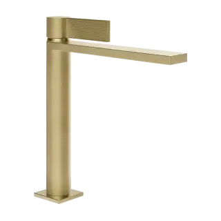 Смеситель для раковины Gessi INVERSO RIGATO 73555#727 цвет-браш.латунь PVD