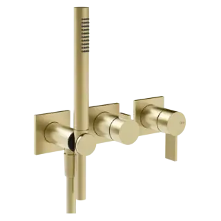 Смеситель для душа Gessi INVERSO RIGATO 73536#727 цвет-браш.латунь PVD