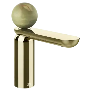 Смеситель для раковины Gessi Perle 74502#710 цвет-латунь PVD/Onice Verde