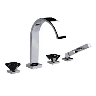 Смеситель для ванны Jorger EMPIRE ROYAL CRYSTAL 626.40.100.000-12 chrome/black crystal