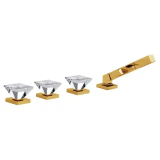 Смеситель для ванны Jorger EMPIRE ROYAL CRYSTAL 626.40.150.020-11 gold/crystal clear