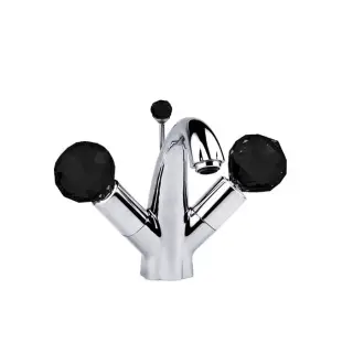 Смеситель для раковины Jorger FLORALE CRYSTAL 600.10.300.000-12 chrome/black crystal
