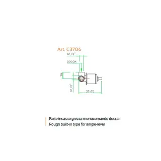 Nicolazzi C3706 Встраиваемая часть однокомандного смесителя для душа