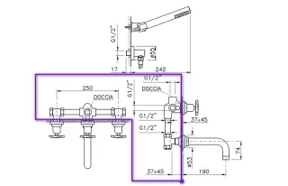 Nicolazzi C2203 Встраиваемая часть для смесителя со стены