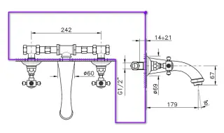 Nicolazzi C2177 Встраиваемая часть для смесителя со стены