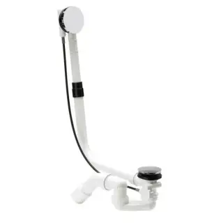 Слив-перелив, Bette, для ванны, длина троса, мм-725, цвет-белый