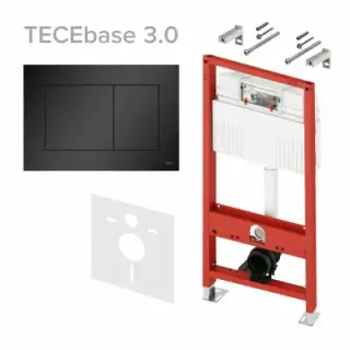 Инсталляция, TECE, TECEbase 3.0, для унитаза, шгв 500*230*1320, клавиша-TECEnow, цвет клавиши-черный матовый