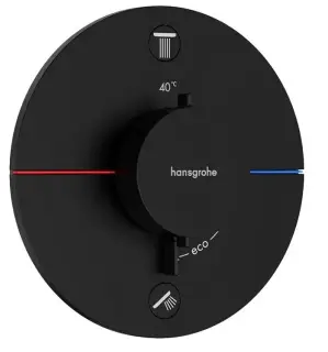 Смеситель для душа, Hansgrohe, ShowerSelect Comfort S, для 2 потребителей, цвет-черный матовый