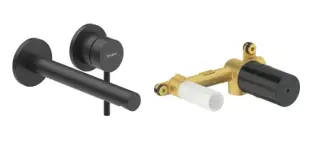 Смеситель для раковины, Duravit, Circle, внутренняя часть-в комплекте, цвет-черный матовый