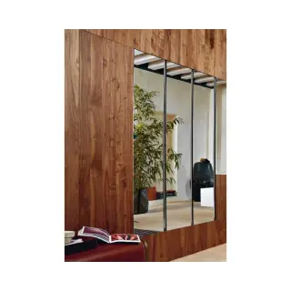 Комплект из 4-х пеналов встраиваемых, с подсветкой паза и лампой, (dx), 126*19*h178, дверь зеркальная