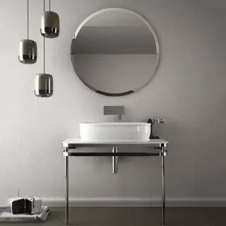 Консоль для ванной комнаты Art Ceram AZULEY AZA003.71;01+ATL002.01;00+ACA036.01 хром/белый лак/белый блестящий