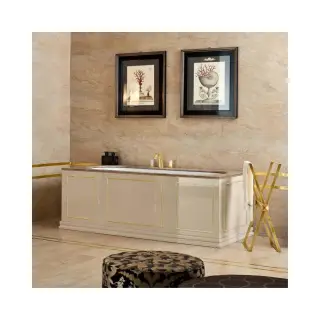 Ванна Oasis Rivoli 000VS180OR LED рамка-золото,мрамор-emperador dark,панели 4шт-лак lino