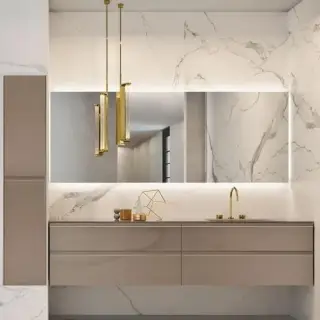 Комплект мебели с раковиной Oasis EDEN 0ED185085.1+0ED585085.1+0ED850FIN.1*2+090ICN5B+0VSTIC04.DX+0ED7200353D.1 база LACCATO VULCANO OPACO-M500/топ CORIAN-CN