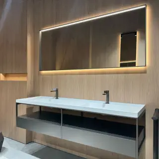 Комплект мебели с раковиной Milldue FJORD 4620+4522*2+2930+9629*2+2941*2 QUARZO-335 Metallic lac./Wood brown-072/BIANCO OPACO-J01 MILLTEK / MARMO/NERO MARQUINIA OPACO-a20b