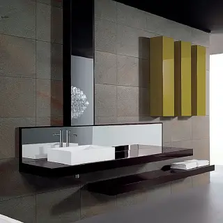 Зеркальный шкаф Milldue Kubik 7080 черный глянец