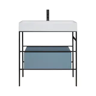 Консоль для ванной комнаты Globo Ceramica T-EDGE / OPI B6R81SE+OP001SAR+OP002SBL+OP003CAR+OP001CAR senape / black matt steel