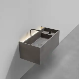 Раковина Antonio Lupi MYSTREET+ESSENTIA MYSTRA290.DX+BRIDA235+MYSTRLED90+ES101QV+ES601RV+NANO STONE GREY/NERO OPACO