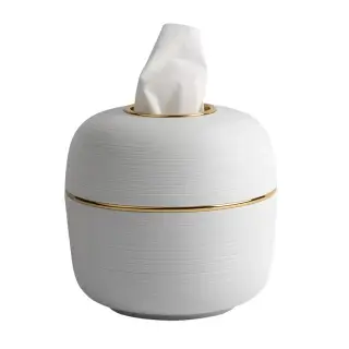 Контейнер для салфеток Cristal&Bronze HÉMISPHÈRE FS13-D1-655 белый Лиможский фарфор/золото