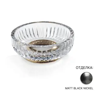 Мыльница 3SC Elegance EL01ACRCFM прозрачный хрусталь/MATT BLACK NICKEL