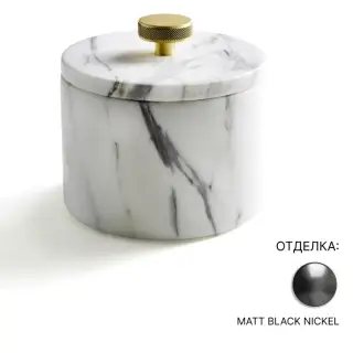 Контейнер для ватных дисков/палочек 3SC APUANA 2.0 AP48ACFM мрамор BIANCO STATUARIO/MATT BLACK NICKEL