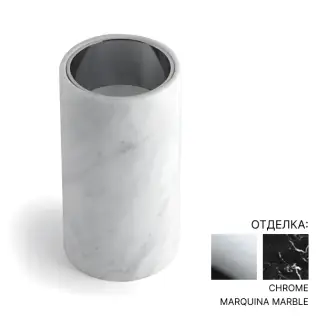 Стакан Bertocci CARRARINO 124.4400.0000 мрамор Marquina/хром