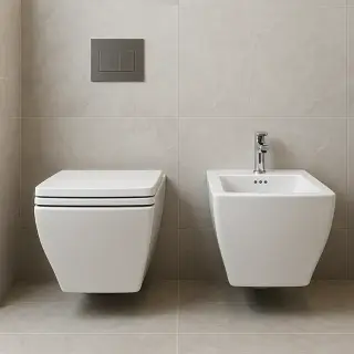 Комплект Art Ceram: унитаз подвесной с сиденьем и биде подвесное