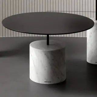 Столик для ванной комнаты Antonio Lupi BIVIO BIVIO6 основание MARMO CARRARA, структура - сталь NERO GOFFRATO