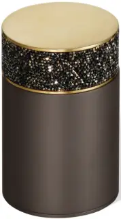 Баночка с крышкой d.6.5*h9.8 темная бронза/матовое золото/кристаллы Swarovski