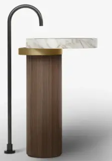 Раковина Falper ECCENTRICO WN7 Burned walnut-N6/Ottone satinato-OR/Calacatta Gold-MP