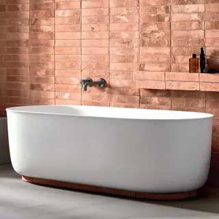 Ванна Rexa Hammam 24HM1211 KORAKRIL ICE WHITE, цоколь-глина VINACCIA