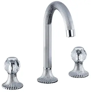 Смеситель для раковины Jorger CRONOS CRYSTAL 637.30.300.000-11 хром, ручки прозрачный хрусталь