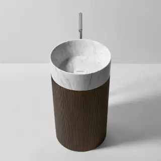 Раковина Antonio Lupi RIGATINO RIGATINO база-ROVERE THERMO, раковина-мрамор BIANCO CARRARA