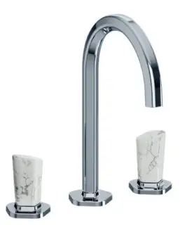 Смеситель для раковины Jorger SHADÓ 635.30.300.000-51 цвет-хром, ручки-белая бирюза