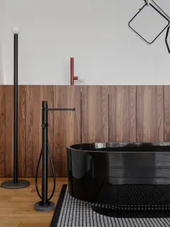 Ванна Antonio Lupi BORGHI BORGHI180 CRISTALMOOD FUME, дон.клапан черный матовый