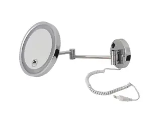NOKEN Увеличительное зеркало, закрепляемое на стене на 2 шарнирах со светодиодной подсветкой