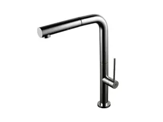 NOKEN BRIDGE SLIM Однорычажный смеситель для мойки, поворотный излив, выдвижной душ, титан