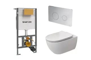 NOKEN PACK ARQUITECT Комплект: инсталляция, унитаз с сиденьем, клавиша, matt white/chrome