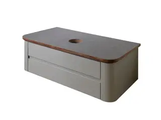 NOKEN LIEM Модуль подвесной для раковины, 82 см, столешница из керамогранита, орех/серый