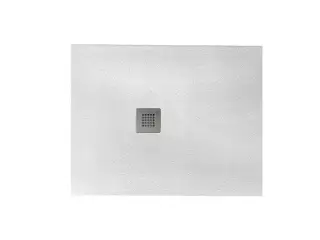 NOKEN FLAT Поддон из материала Light Stone с фактурной поверхностью, 100x90х3h см, белый